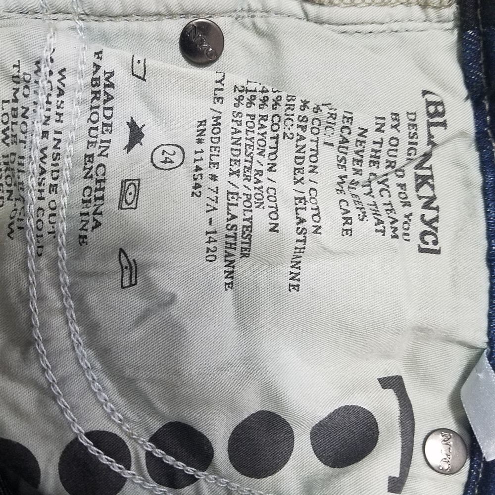 Blank NYC patched stretch skinny jeans 24 - Picture 6 of 6